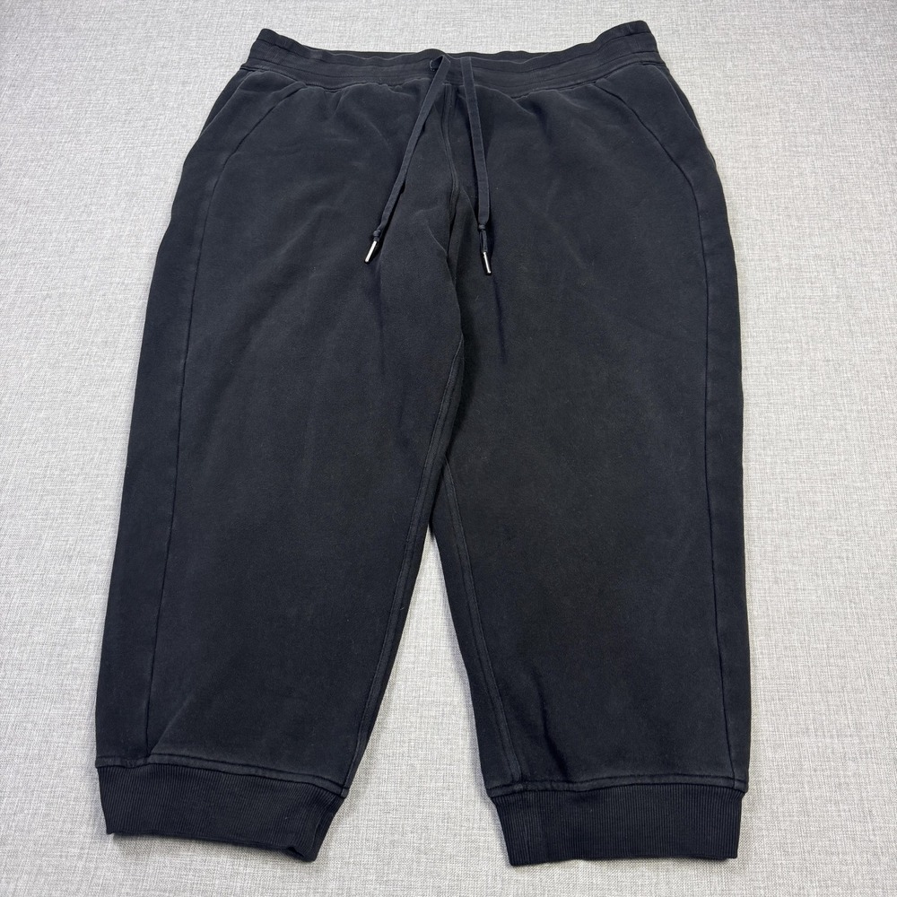 Lululemon Pants Womens Large Black Jogger Fleece Drawstring Pockets‎ Relaxed